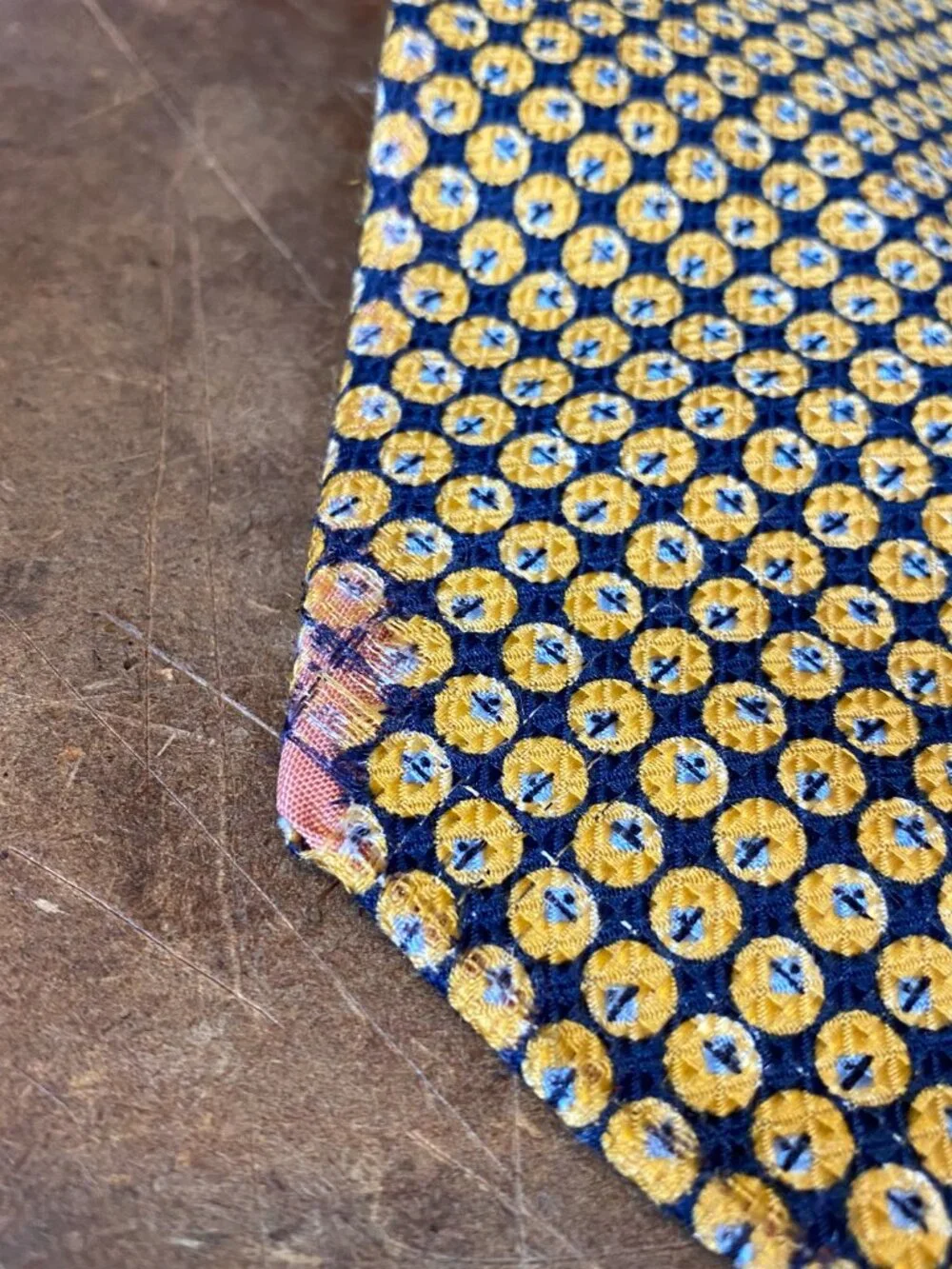 Vintage Burberrys Silk Tie Blue and Gold Made in England